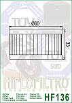 HF136 Масляный фильтр для мотоцикла HIFLO FILTRO