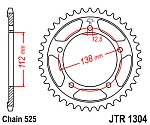 Звезда задняя для мотоцикла. JTR1304 Ведомые звездочки для мото-техники от JT Sprockets