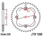 Звезда задняя для мотоцикла. JTR1350 Ведомые звездочки для мото-техники от JT Sprockets