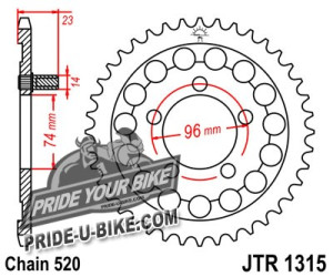 Звезда задняя JT Sprockets JTR1315