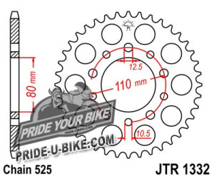 Звезда задняя JT Sprockets JTR1332