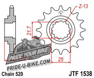 Звезда передняя JT Sprockets JTF1538