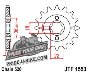 Звезда передняя JT Sprockets JTF1553