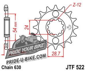 Звезда передняя JT Sprockets JTF522