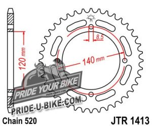 Звезда задняя JT Sprockets JTR1413