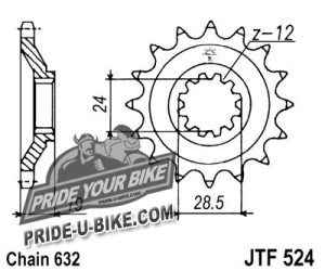 Звезда передняя JT Sprockets JTF524