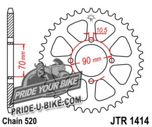 Звезда задняя JT Sprockets JTR1414