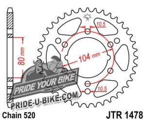Звезда задняя JT Sprockets JTR1478