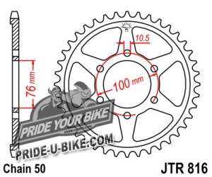 Звезда задняя JT Sprockets JTR816