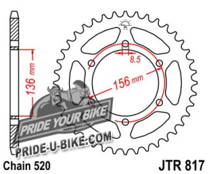 Звезда задняя JT Sprockets JTR817