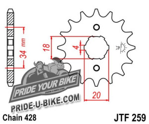Звезда передняя JT Sprockets JTF259 Звезда передняя JT Sprockets JTF259