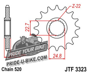 Звезда передняя JT Sprockets JTF3323