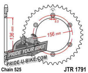 Звезда задняя JT Sprockets JTR1791