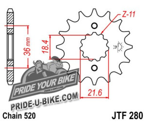 Звезда передняя JT Sprockets JTF280