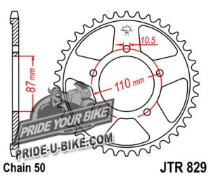 Звезда задняя JT Sprockets JTR829