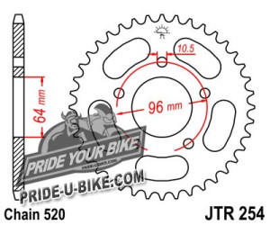 Звезда задняя JT Sprockets JTR254