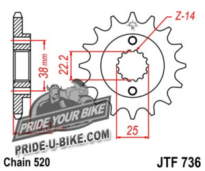 Звезда передняя JT Sprockets JTF736