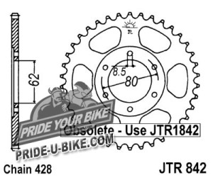 Звезда задняя JT Sprockets JTR842