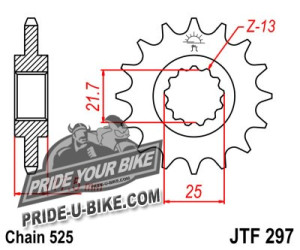 Звезда передняя JT Sprockets JTF297 Звезда передняя JT Sprockets JTF297