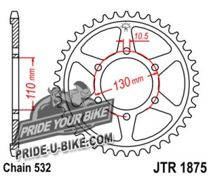 Звезда задняя JT Sprockets JTR1875