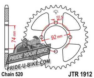 Звезда задняя JT Sprockets JTR1912