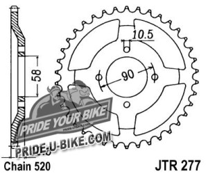Звезда задняя JT Sprockets JTR277