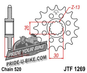 Звезда передняя JT Sprockets JTF1269