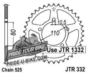 Звезда задняя JT Sprockets JTR332