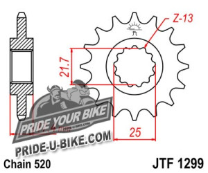 Звезда передняя JT Sprockets JTF1299