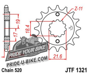 Звезда передняя JT Sprockets JTF1321
