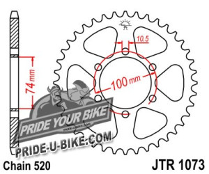 Звезда задняя JT Sprockets JTR1073