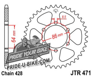 Звезда задняя JT Sprockets JTR471