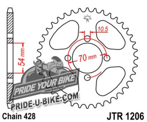 Звезда задняя JT Sprockets JTR1206