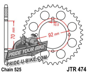 Звезда задняя JT Sprockets JTR474