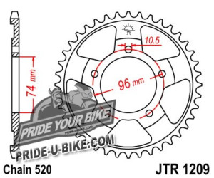 Звезда задняя JT Sprockets JTR1209