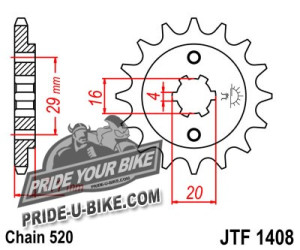 Звезда передняя JT Sprockets JTF1408