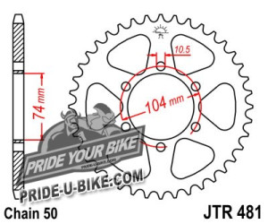 Звезда задняя JT Sprockets JTR481