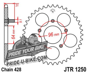 Звезда задняя JT Sprockets JTR1250