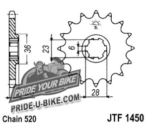 Звезда передняя JT Sprockets JTF1450